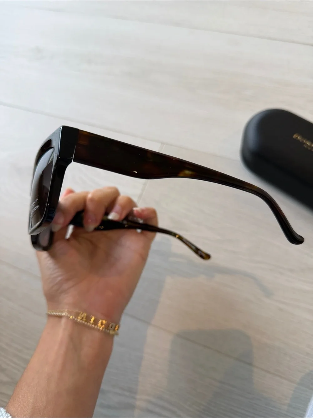 Donna Karan Dark Tortoiseshell Cat-Eye Sunglasses